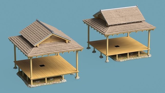 Japanese Gazebo 3D model 4