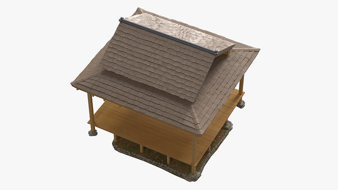 Japanese Gazebo 3D model 7