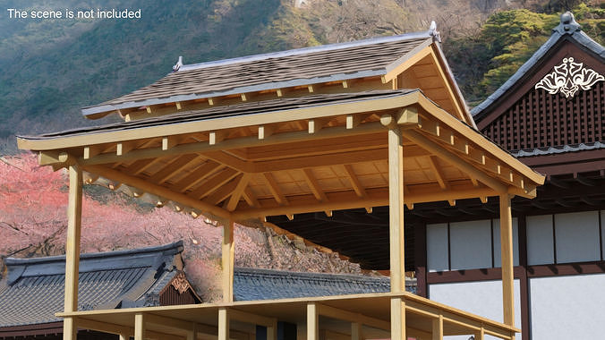 Japanese Gazebo 3D model 2