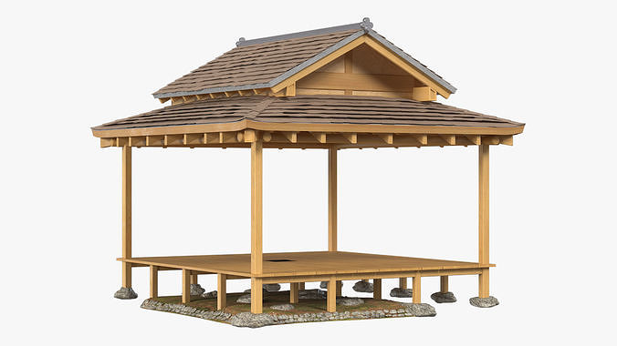 Japanese Gazebo 3D model 5