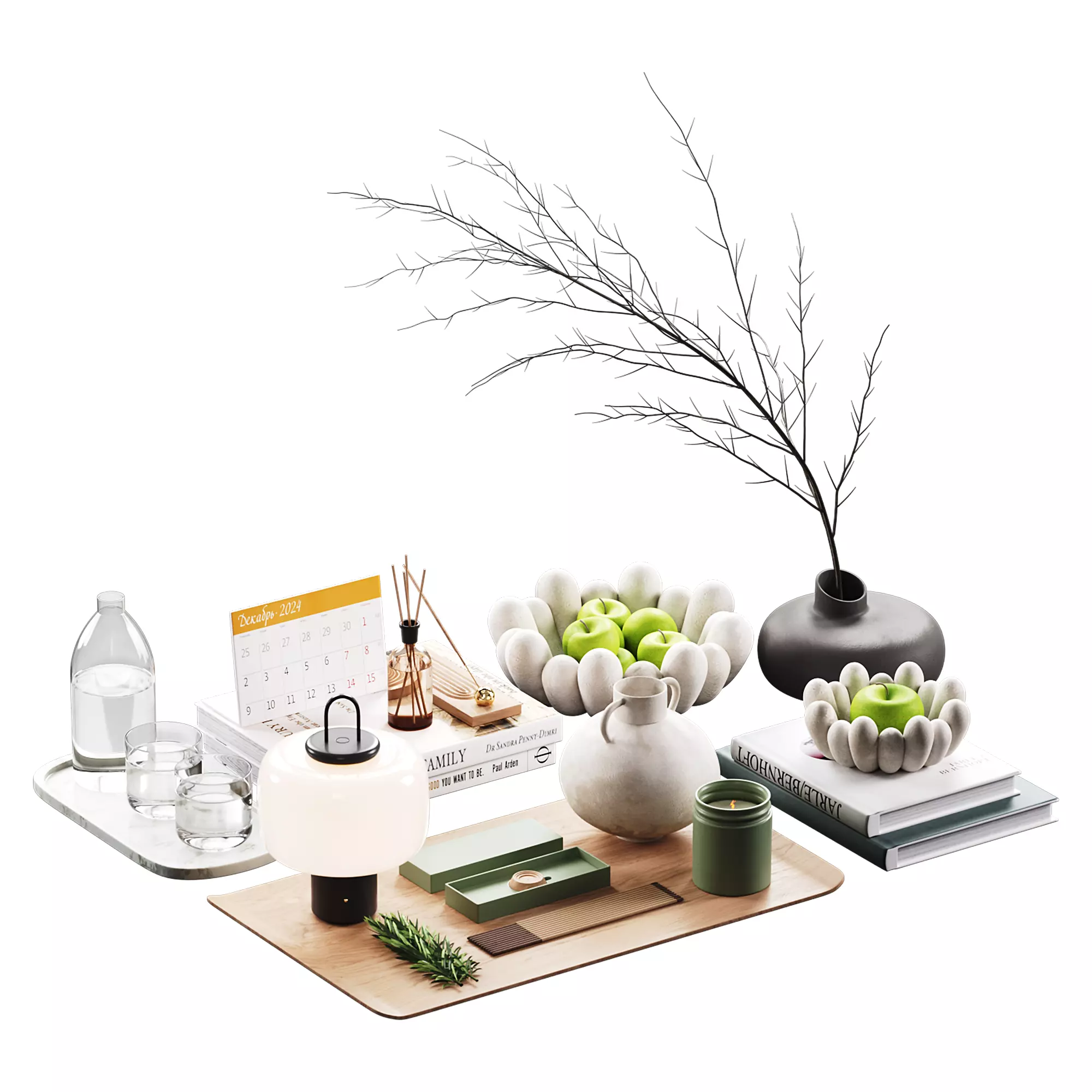 Decorative set 10 Low-poly 3D model_0