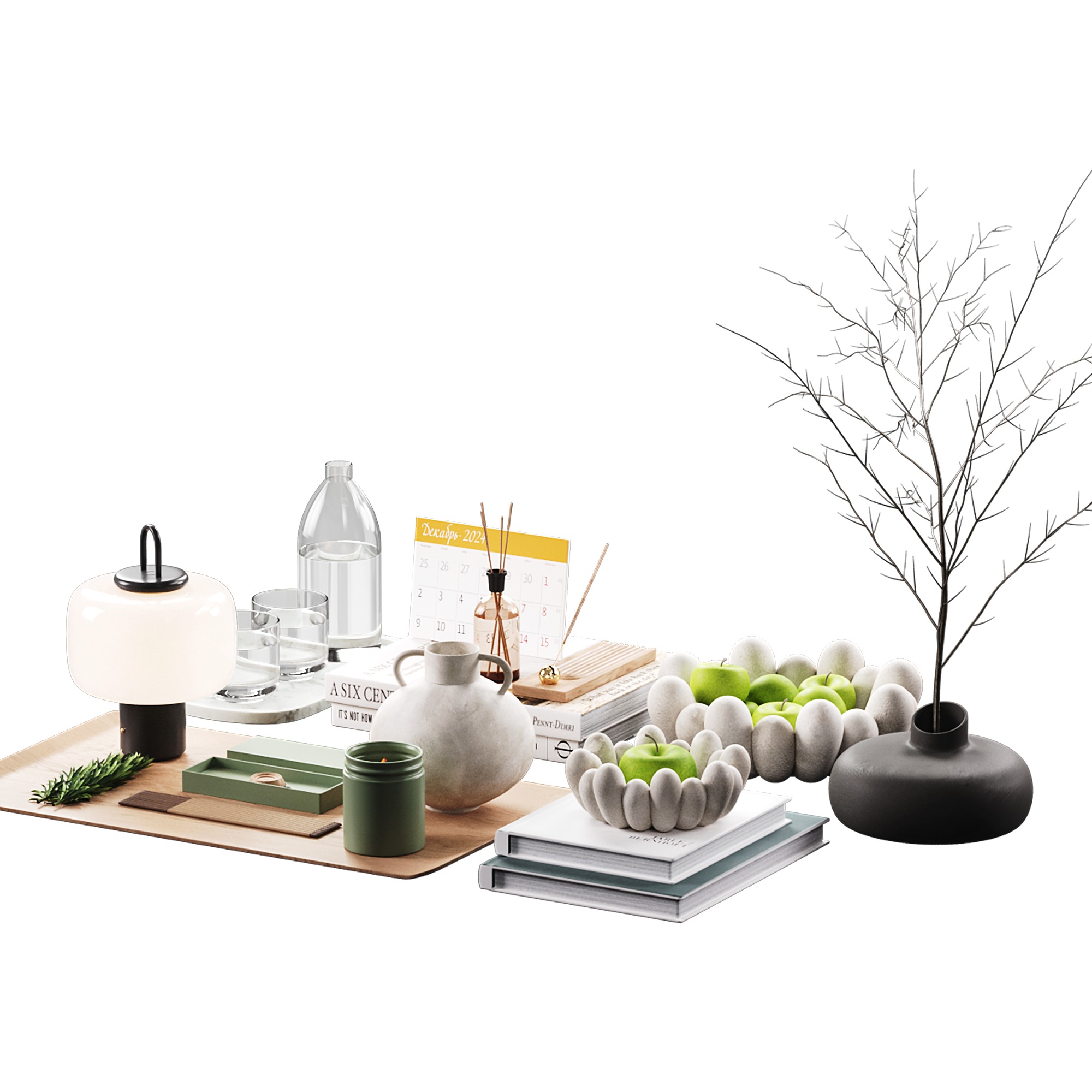 Decorative set 10 Low-poly 3D model_3