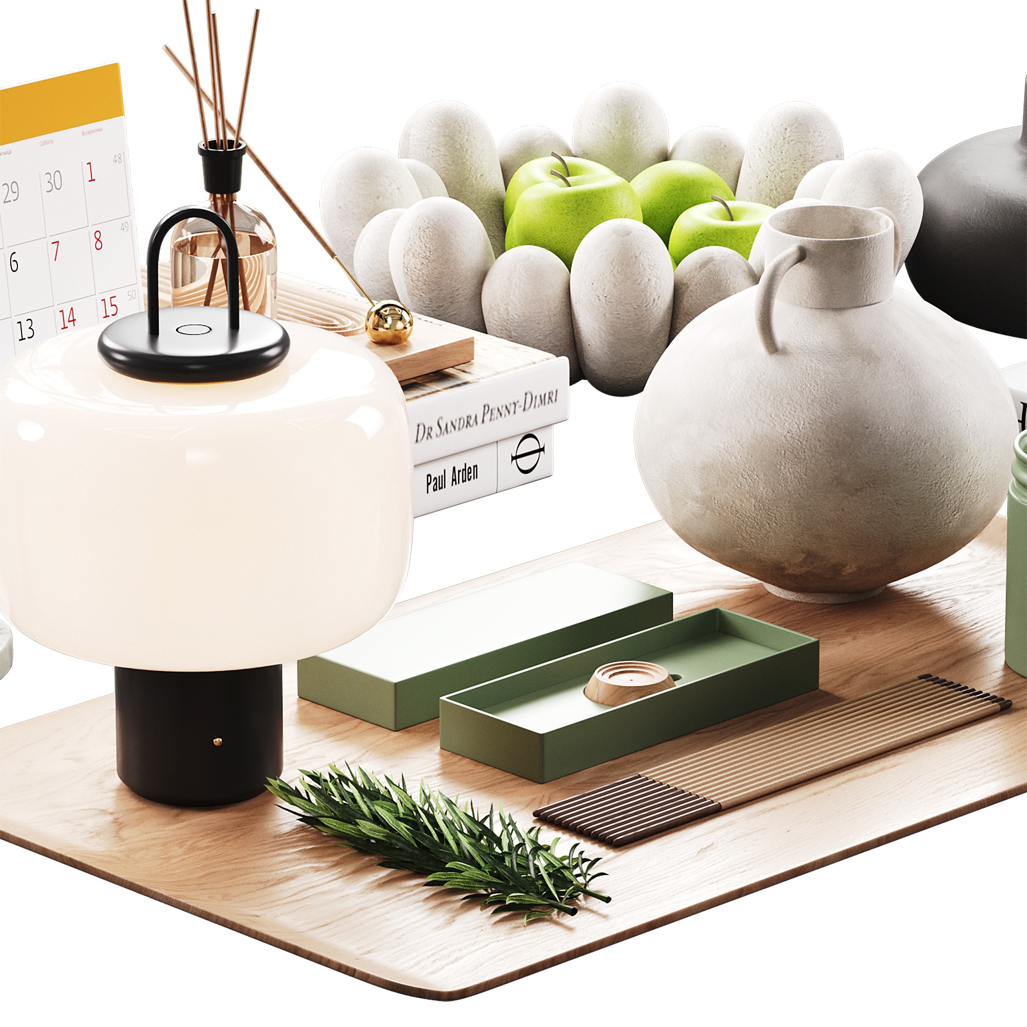 Decorative set 10 Low-poly 3D model_1