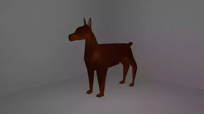 Doberman Dog Low Poly