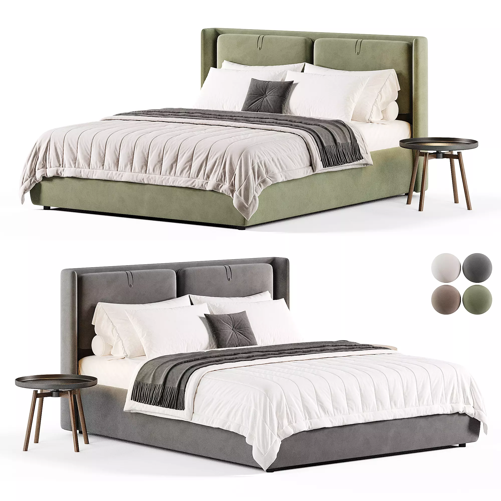 KATE bed Low-poly 3D model_0