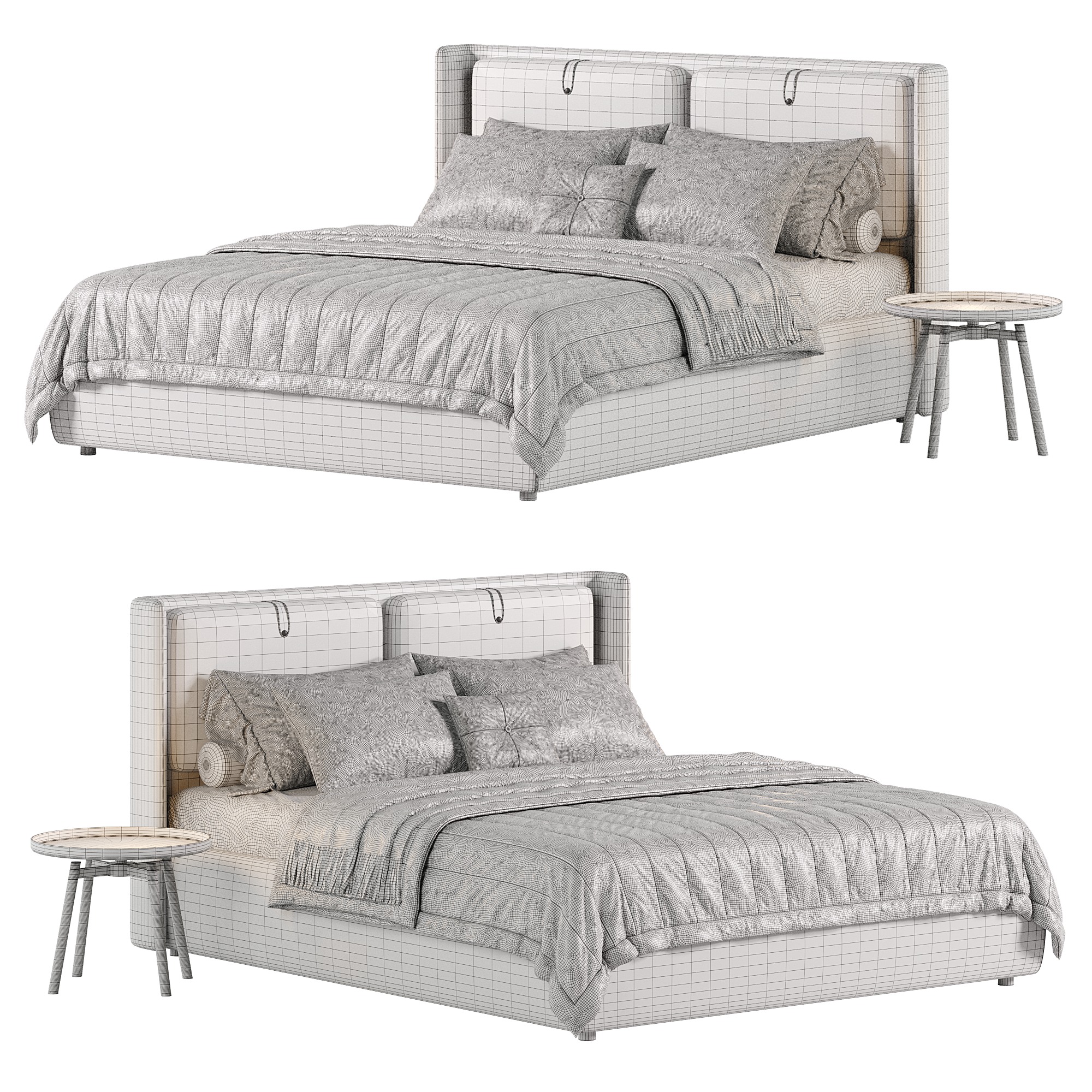 KATE bed Low-poly 3D model_4