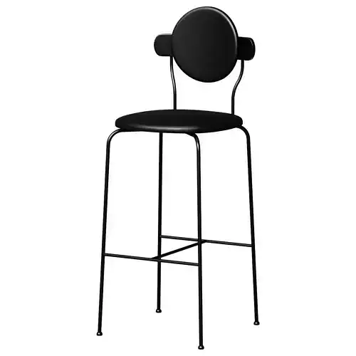 Ror Round bar stool in black