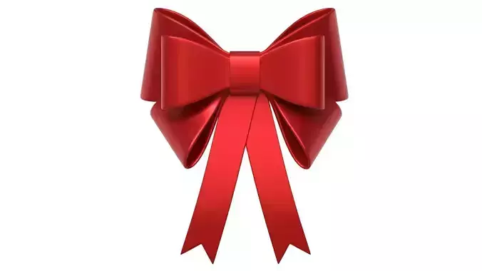 Christmas Bow Ribbon 02 3D model