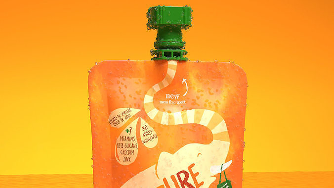 Nurture Fruity Water Orange and Pineapple 3D model 4