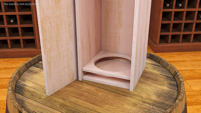 Champagne Moet in Wooden Box 3D model 6