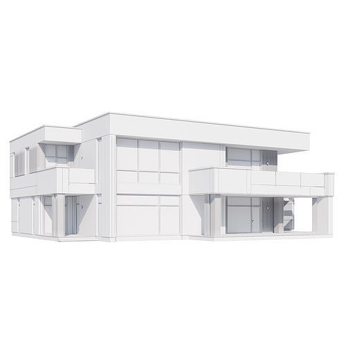 Modern house V89 3D model 6