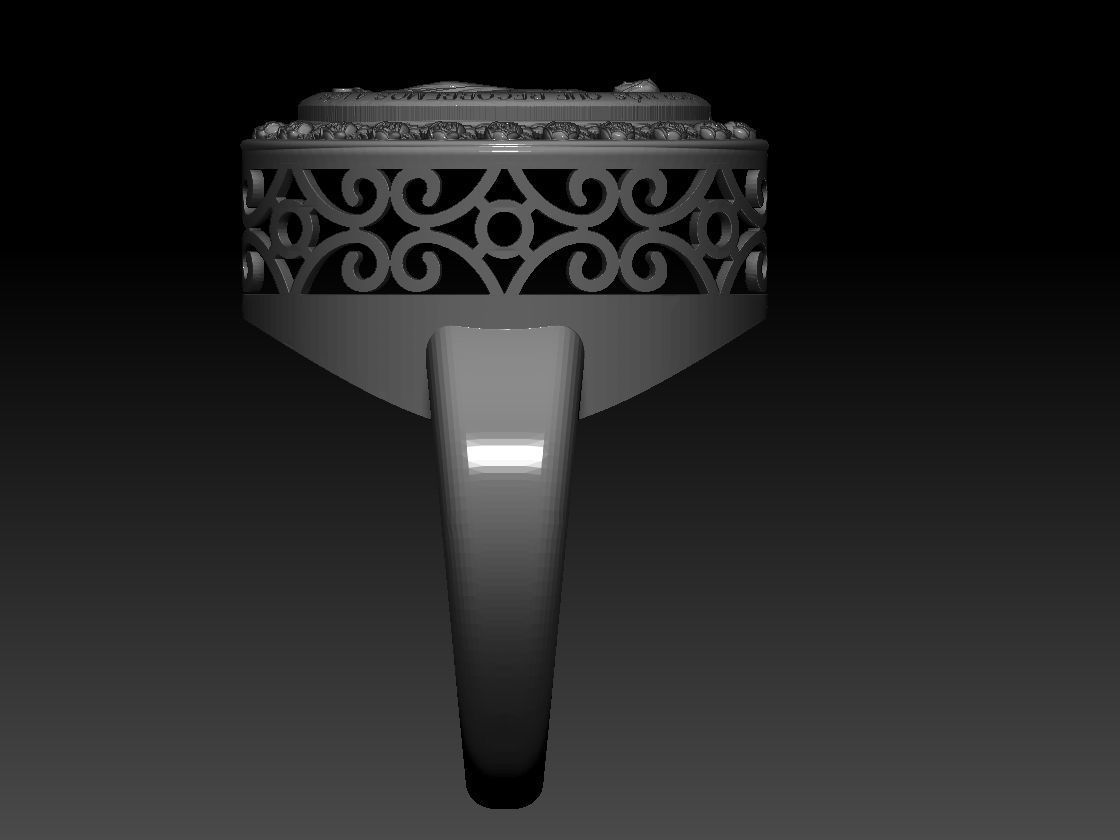 Virgin Mary Medallion Ring 3D print model 3D print model_10