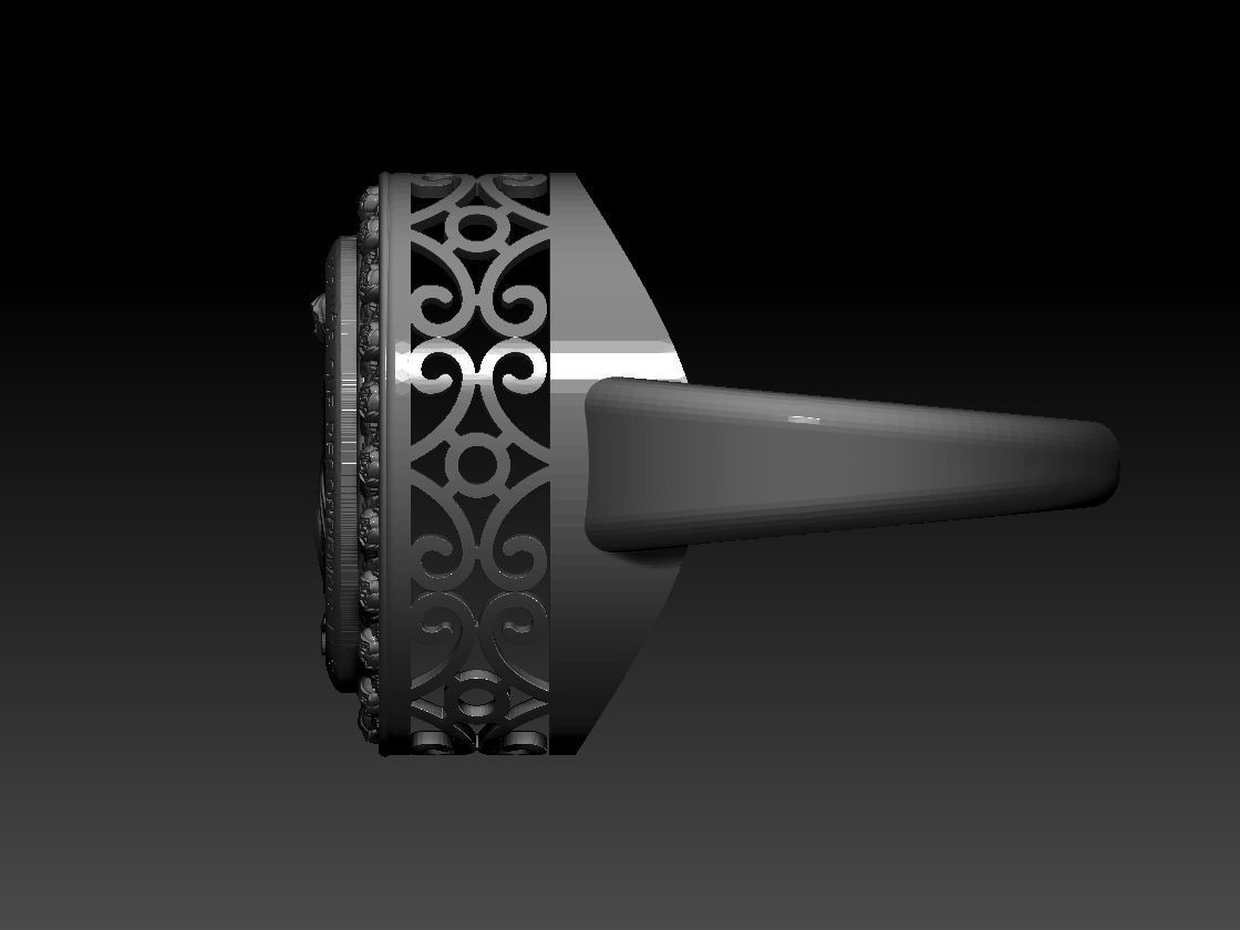 Virgin Mary Medallion Ring 3D print model 3D print model_9