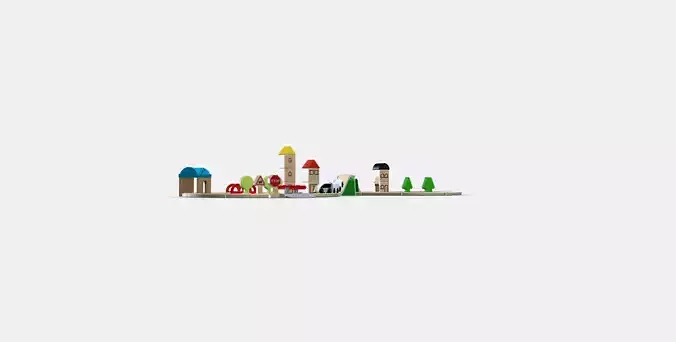 LILLABO 45-piece train set with rail