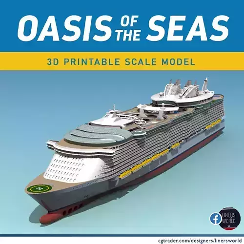 Oasis of the Seas amplified and as launched cruise ship  3D print model
