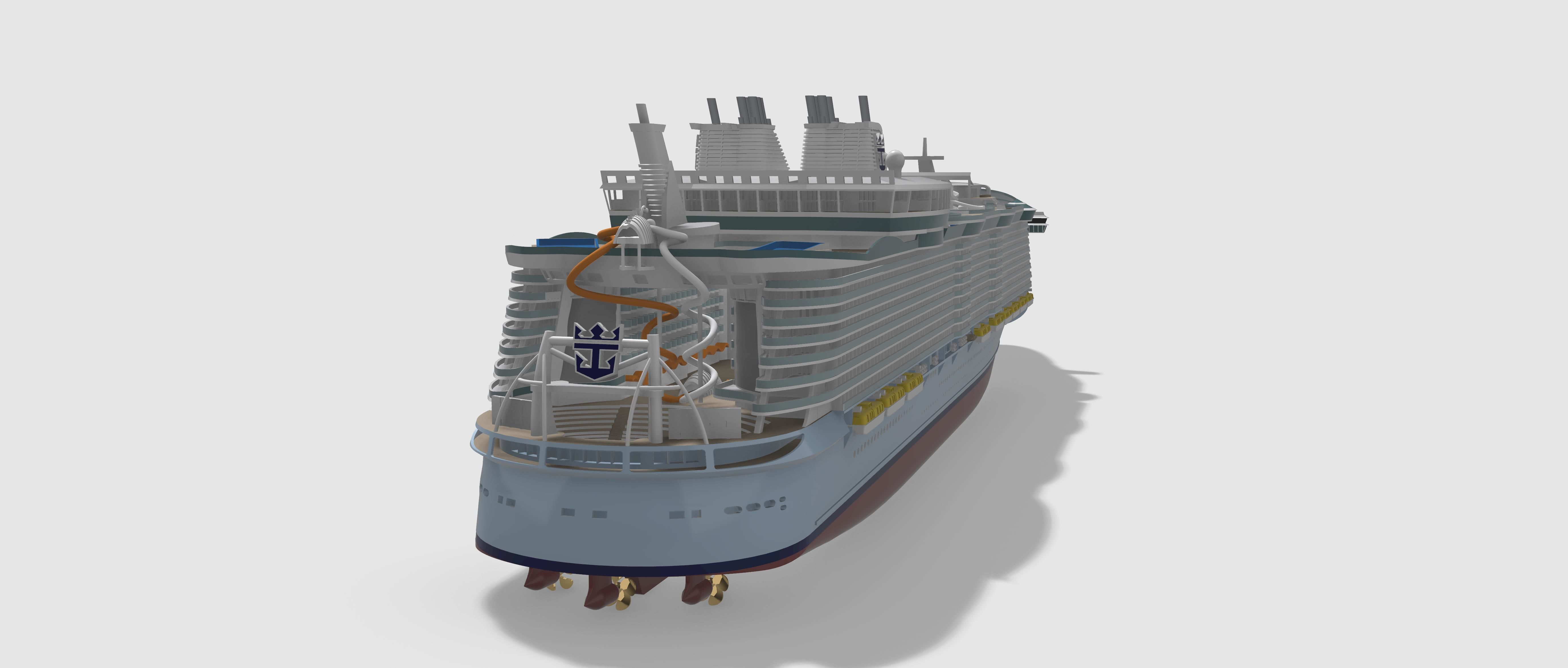 Oasis of the Seas amplified and as launched cruise ship 3D model 3D ...