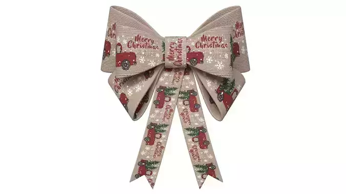 Christmas Bow Ribbon 03 Low-poly 3D model