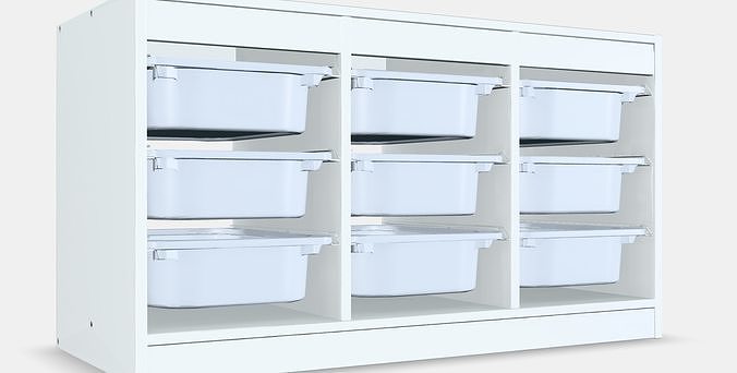 TROFAST Storage combination with boxes 3 Low-poly 3D model