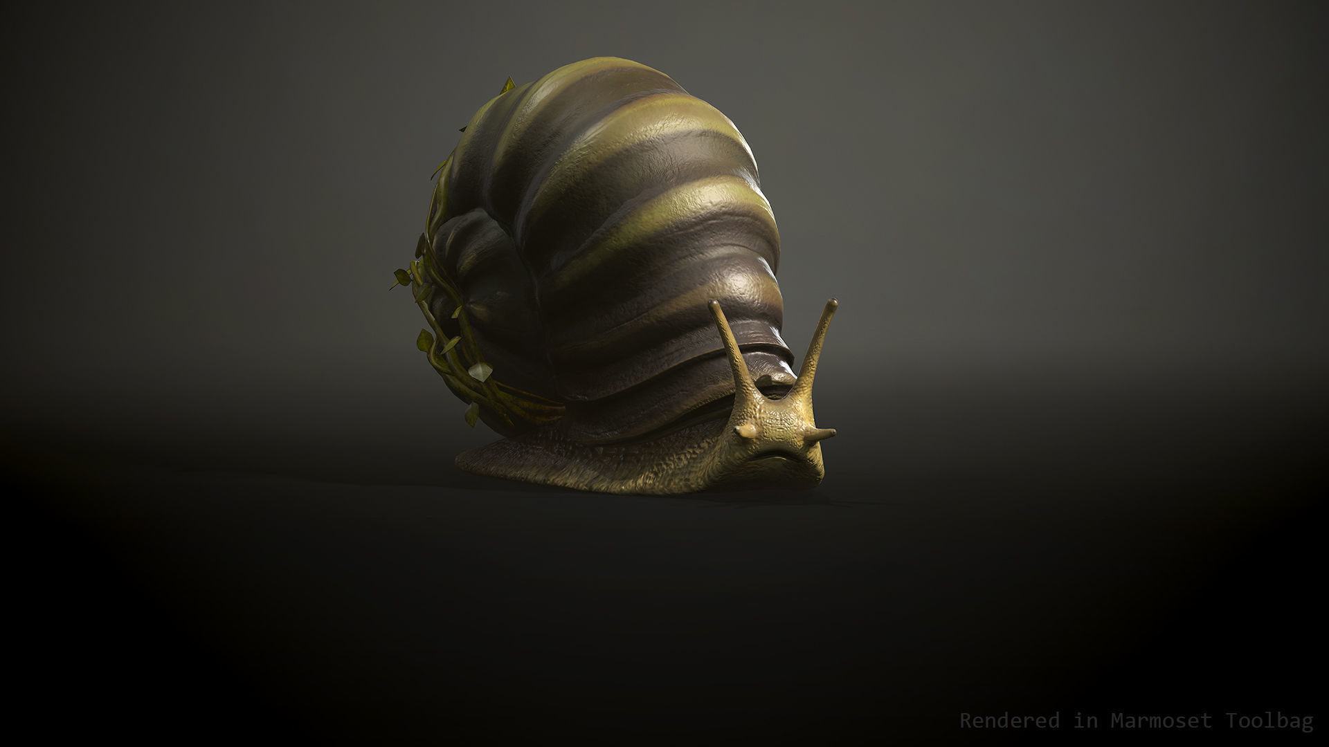 Land snail3 - Game Ready Low-poly 3D model Low-poly 3D model_6
