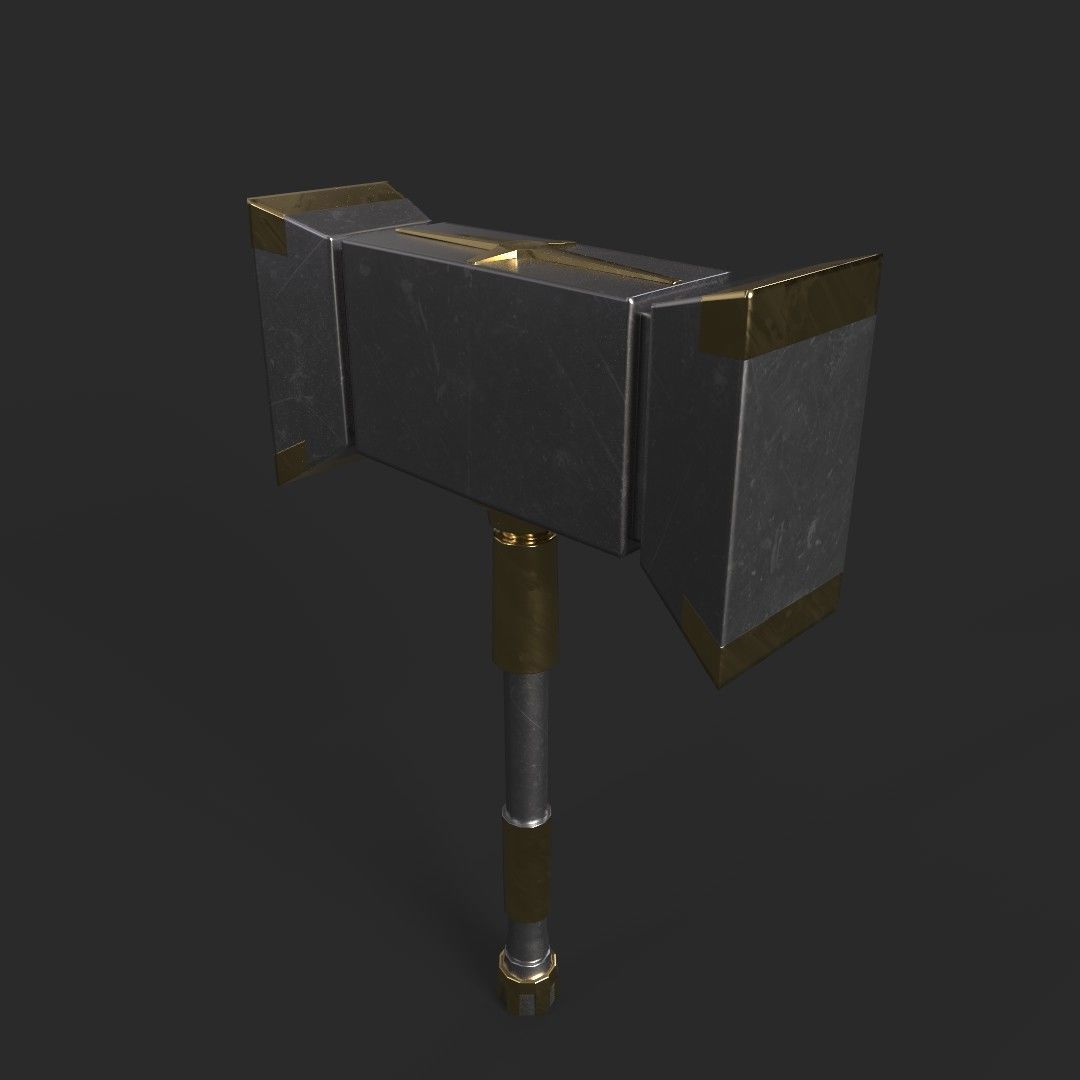 Hammer Low-poly 3D model_1