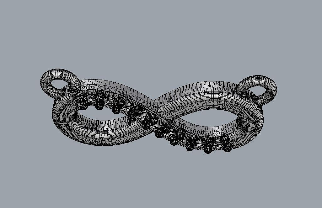 Diamond Infinity Necklace 3D print model_16
