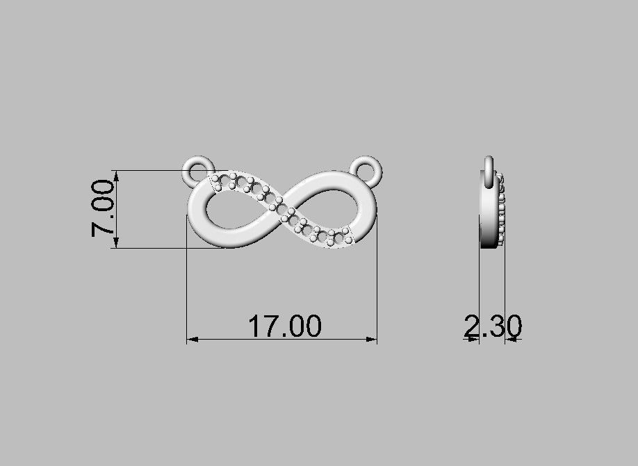 Diamond Infinity Necklace 3D print model_3