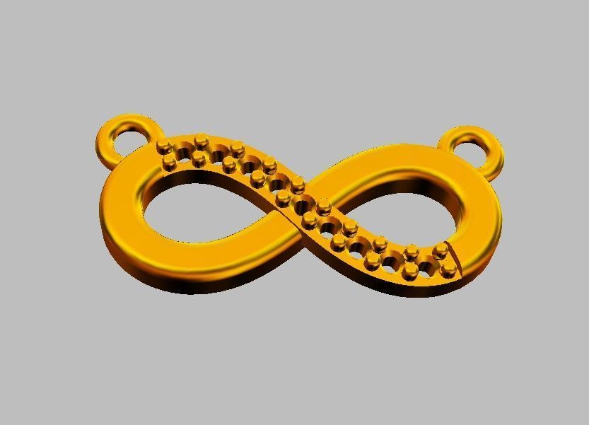 Diamond Infinity Necklace 3D print model_6