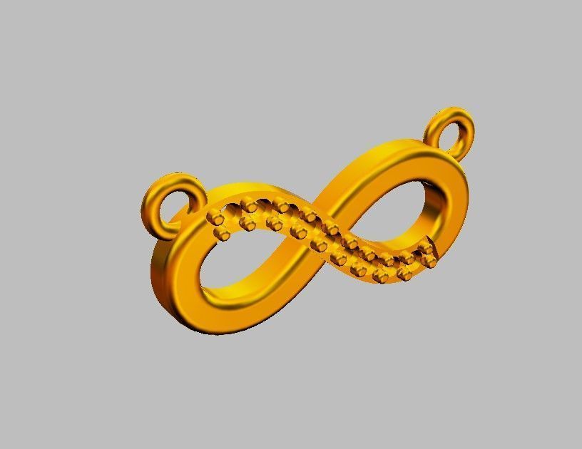 Diamond Infinity Necklace 3D print model_7