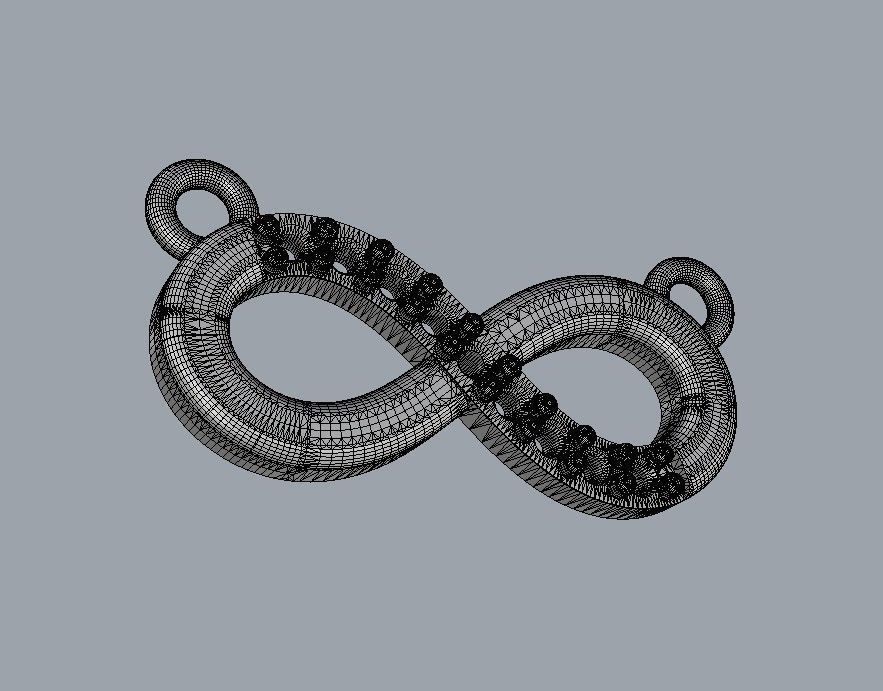 Diamond Infinity Necklace 3D print model_13