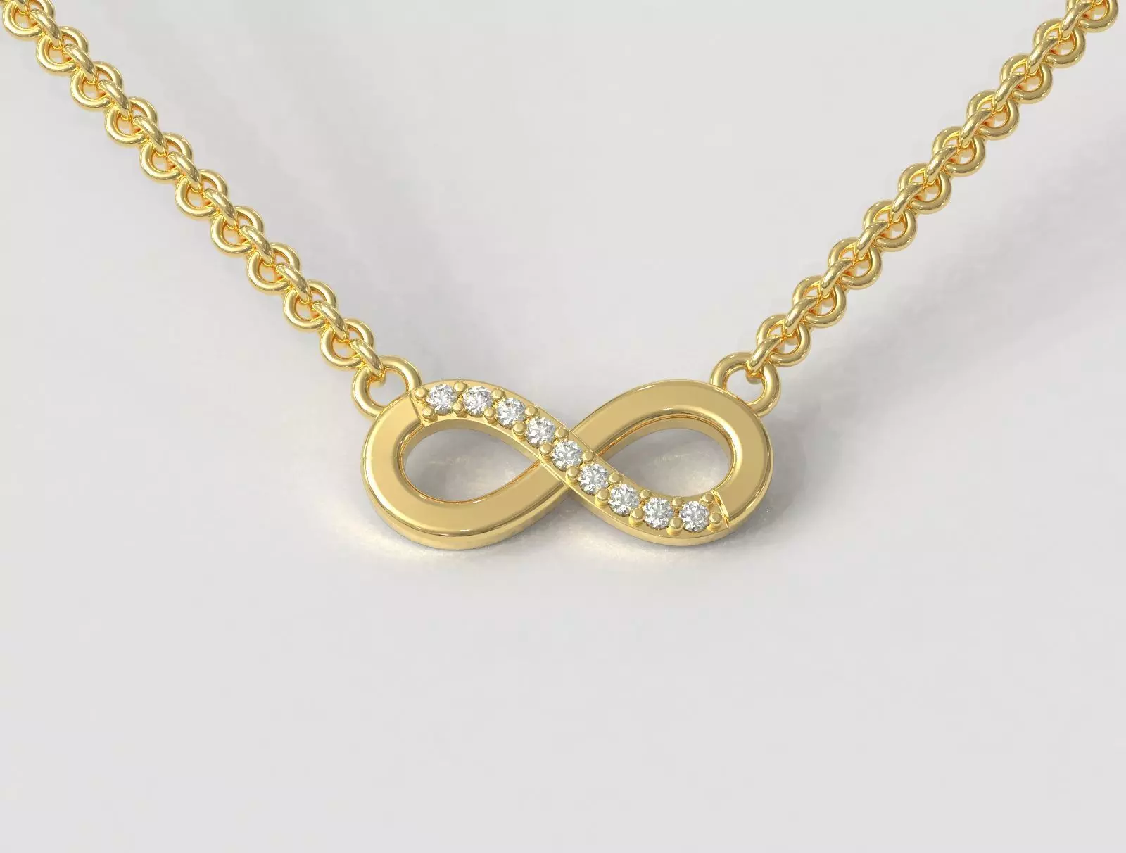 Diamond Infinity Necklace 3D print model_0