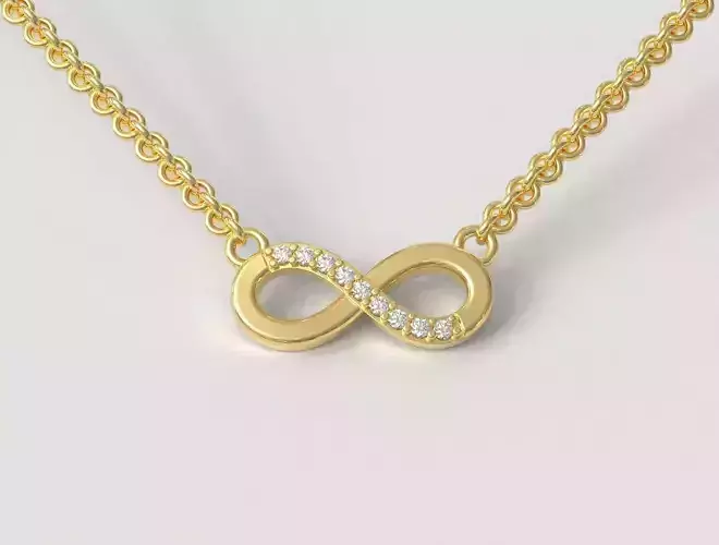 Diamond Infinity Necklace 3D print model