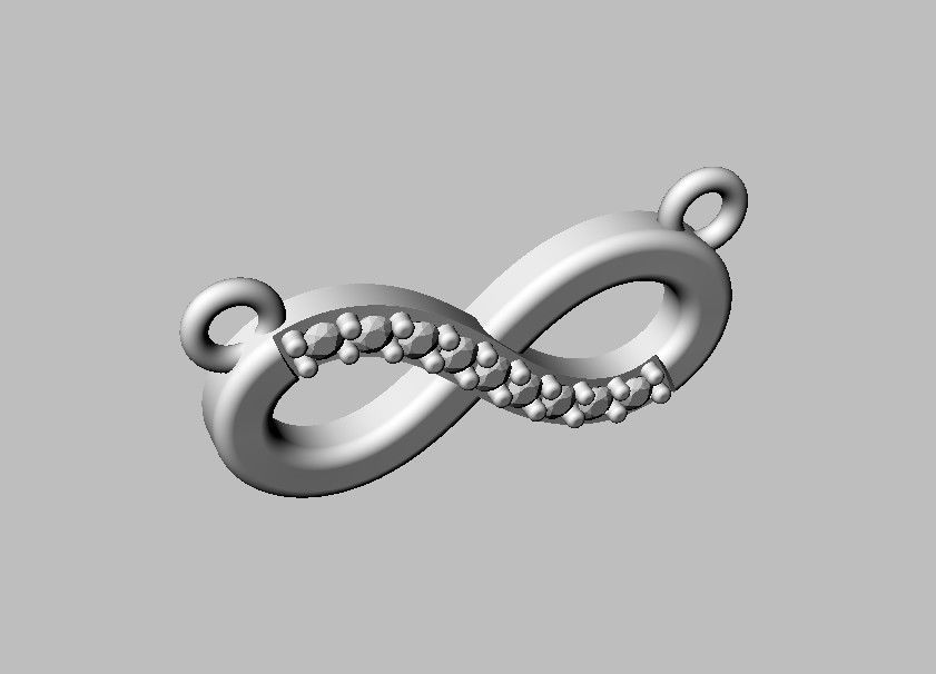 Diamond Infinity Necklace 3D print model_21