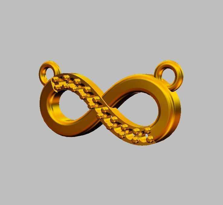 Diamond Infinity Necklace 3D print model_8