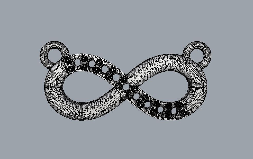 Diamond Infinity Necklace 3D print model_12