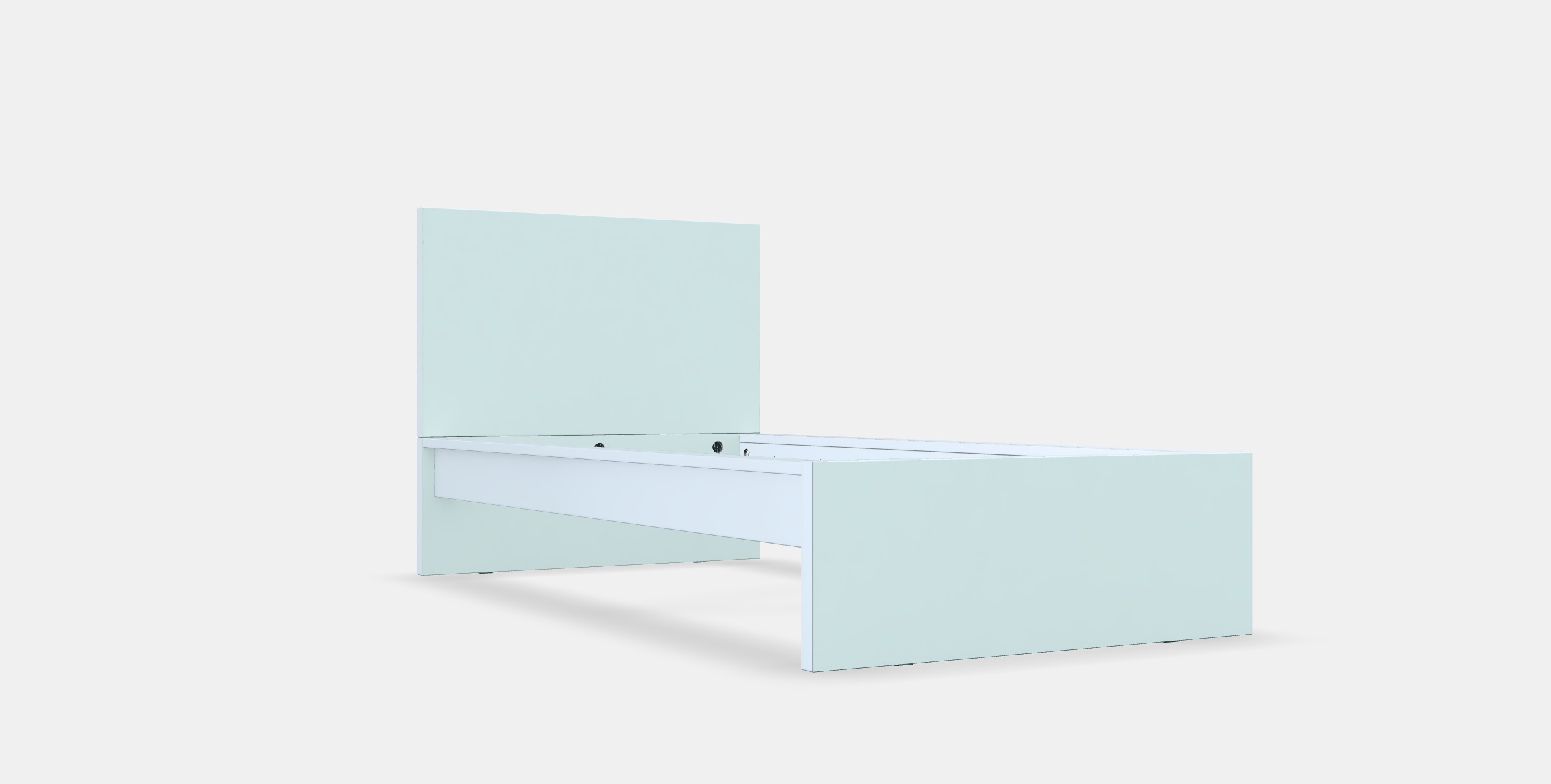 MALM Bed frame high 5 Low-poly 3D model_9