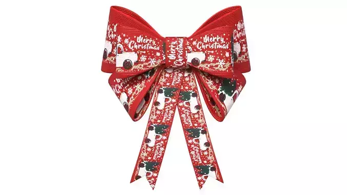 Christmas Bow Ribbon 05 Low-poly 3D model