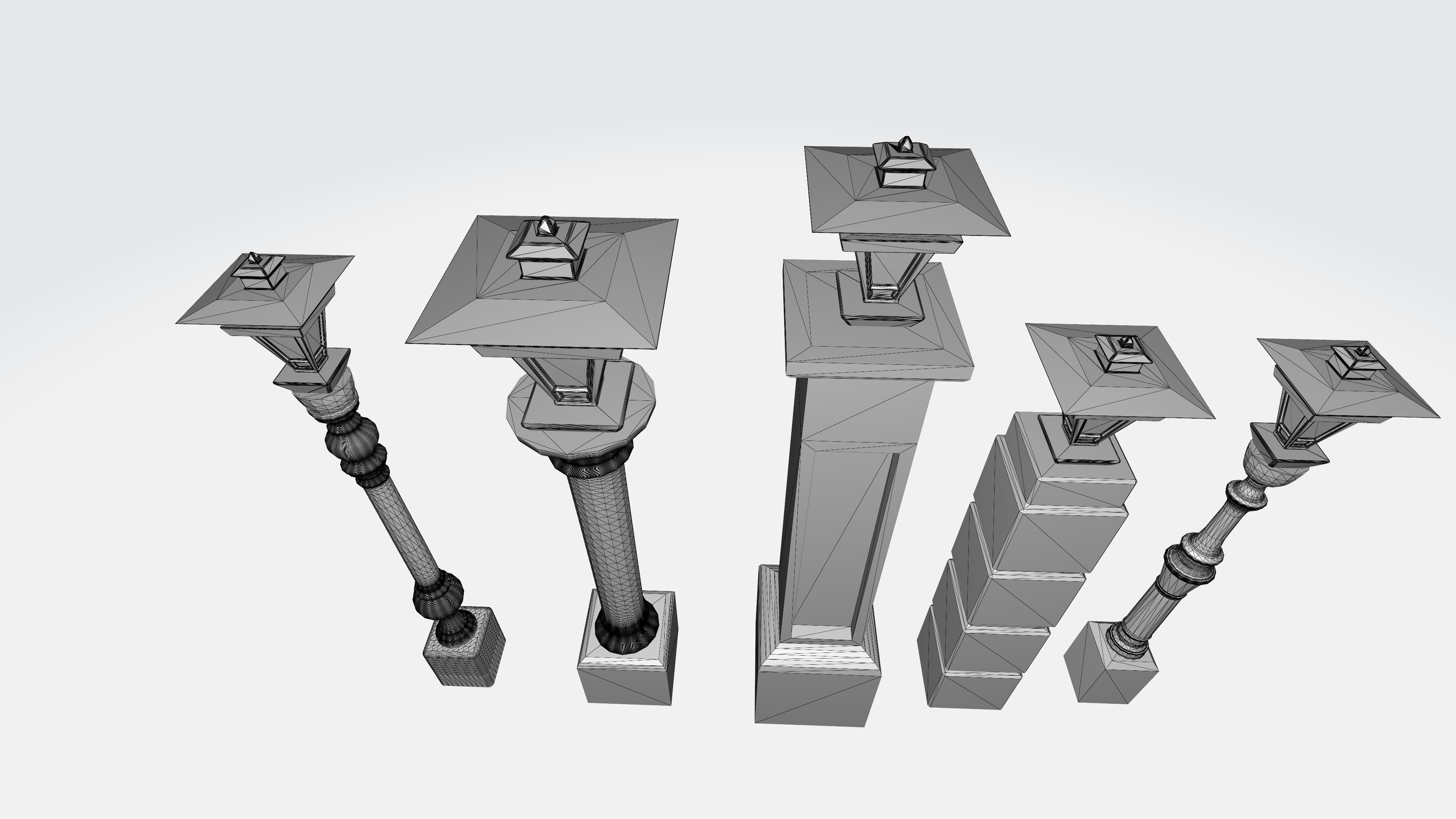 Elegant Column Lamp for Outdoor Spaces 3D 3D print model_1