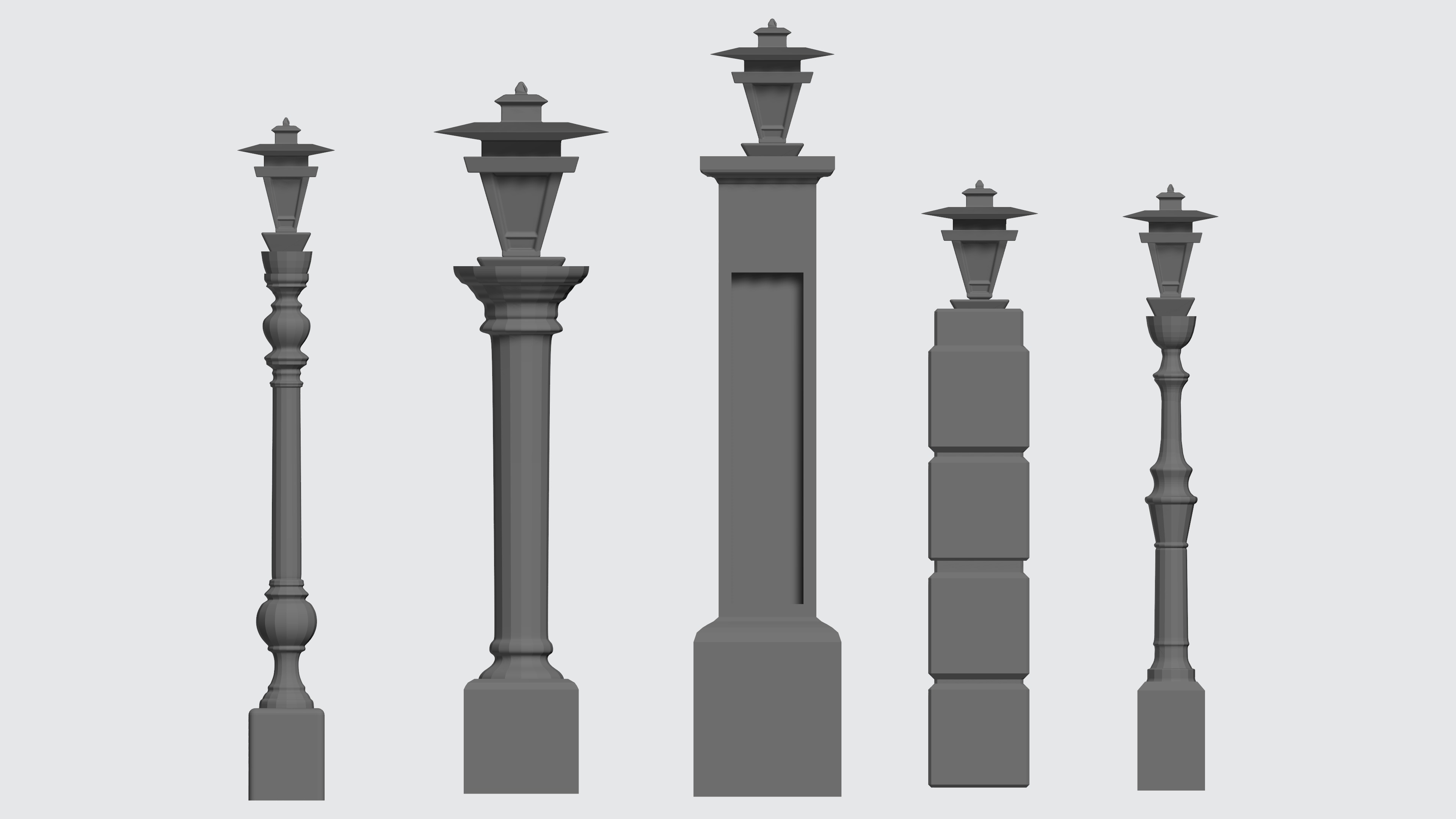 Elegant Column Lamp for Outdoor Spaces 3D 3D print model_8