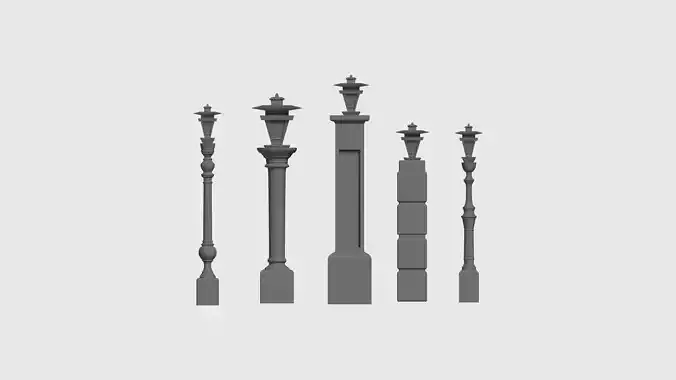 Elegant Column Lamp for Outdoor Spaces 3D 3D print model