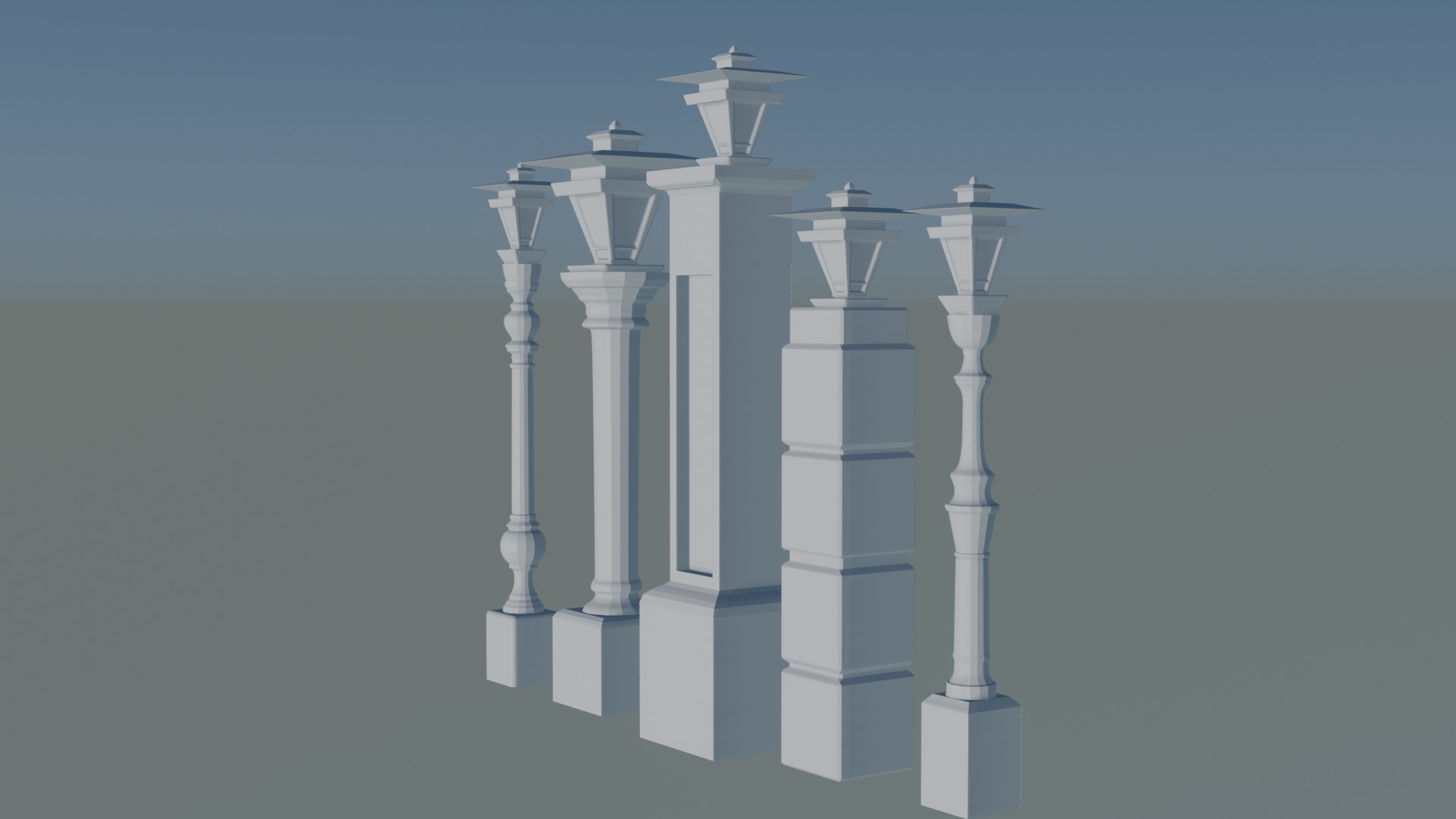 Elegant Column Lamp for Outdoor Spaces 3D 3D print model_11