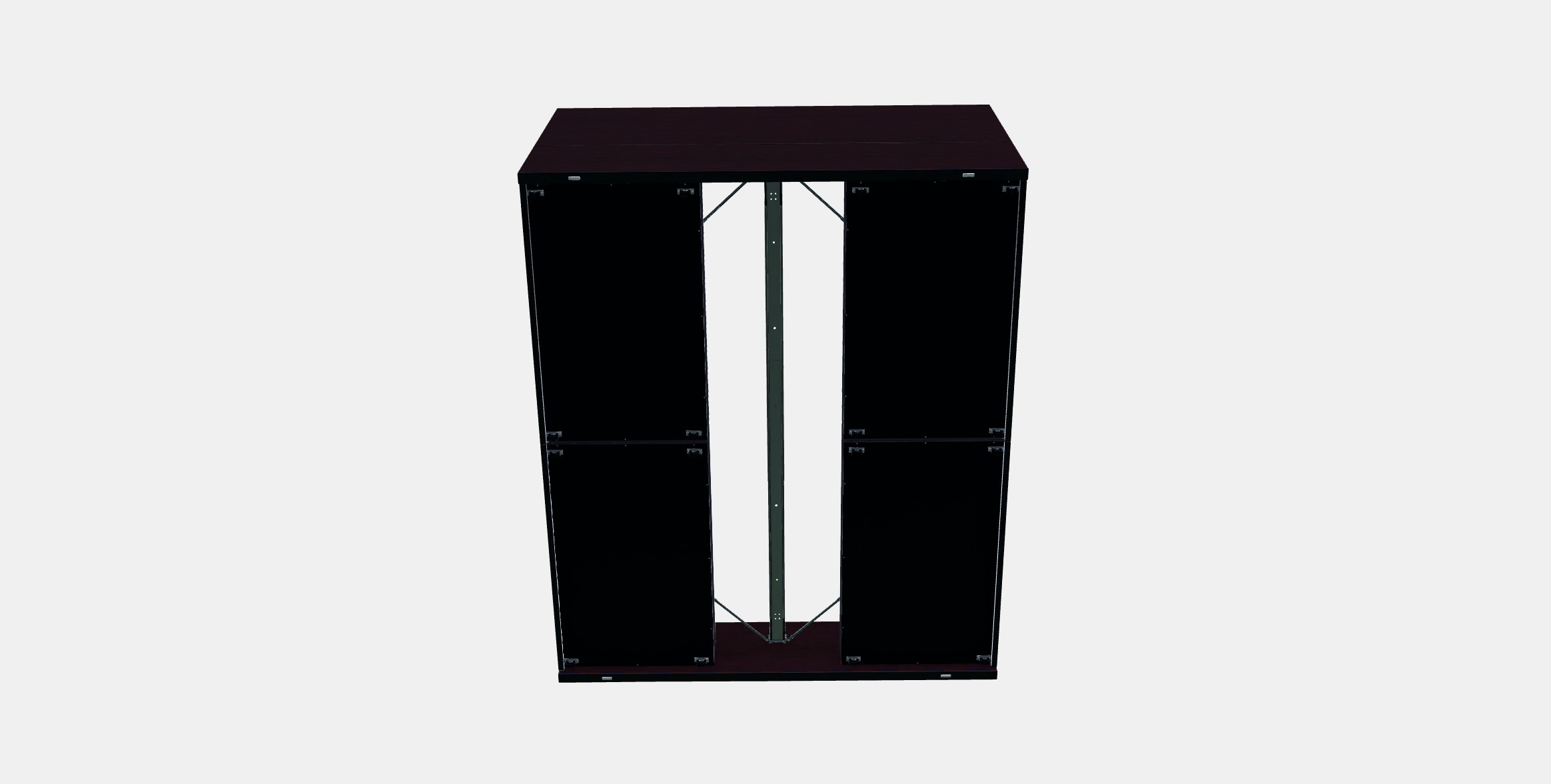 MALM Bed frame high w 4 storage boxes 13 Low-poly 3D model_6