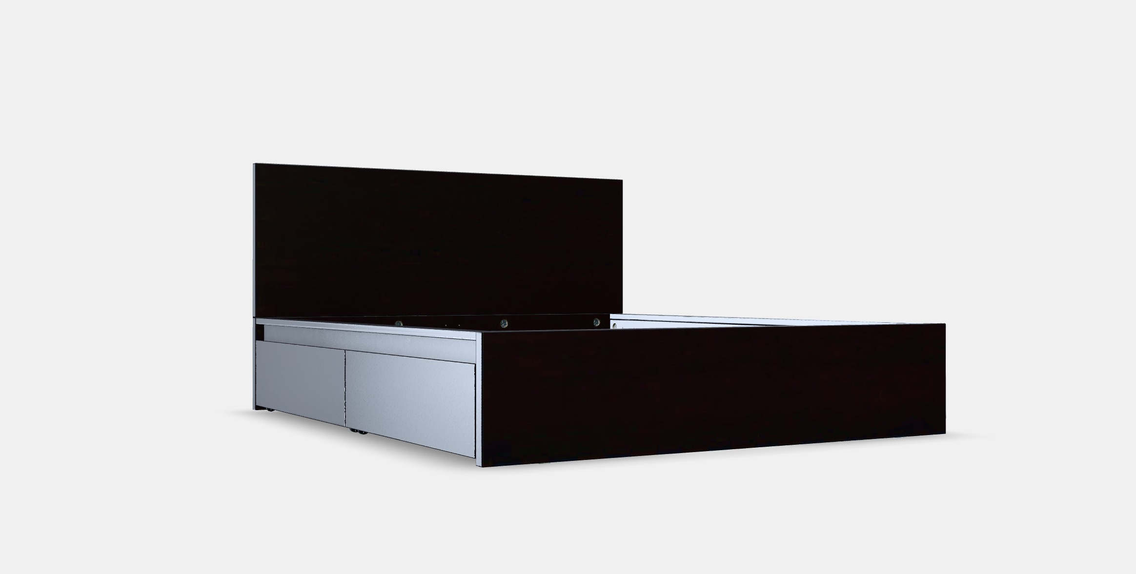 MALM Bed frame high w 4 storage boxes 13 Low-poly 3D model_8