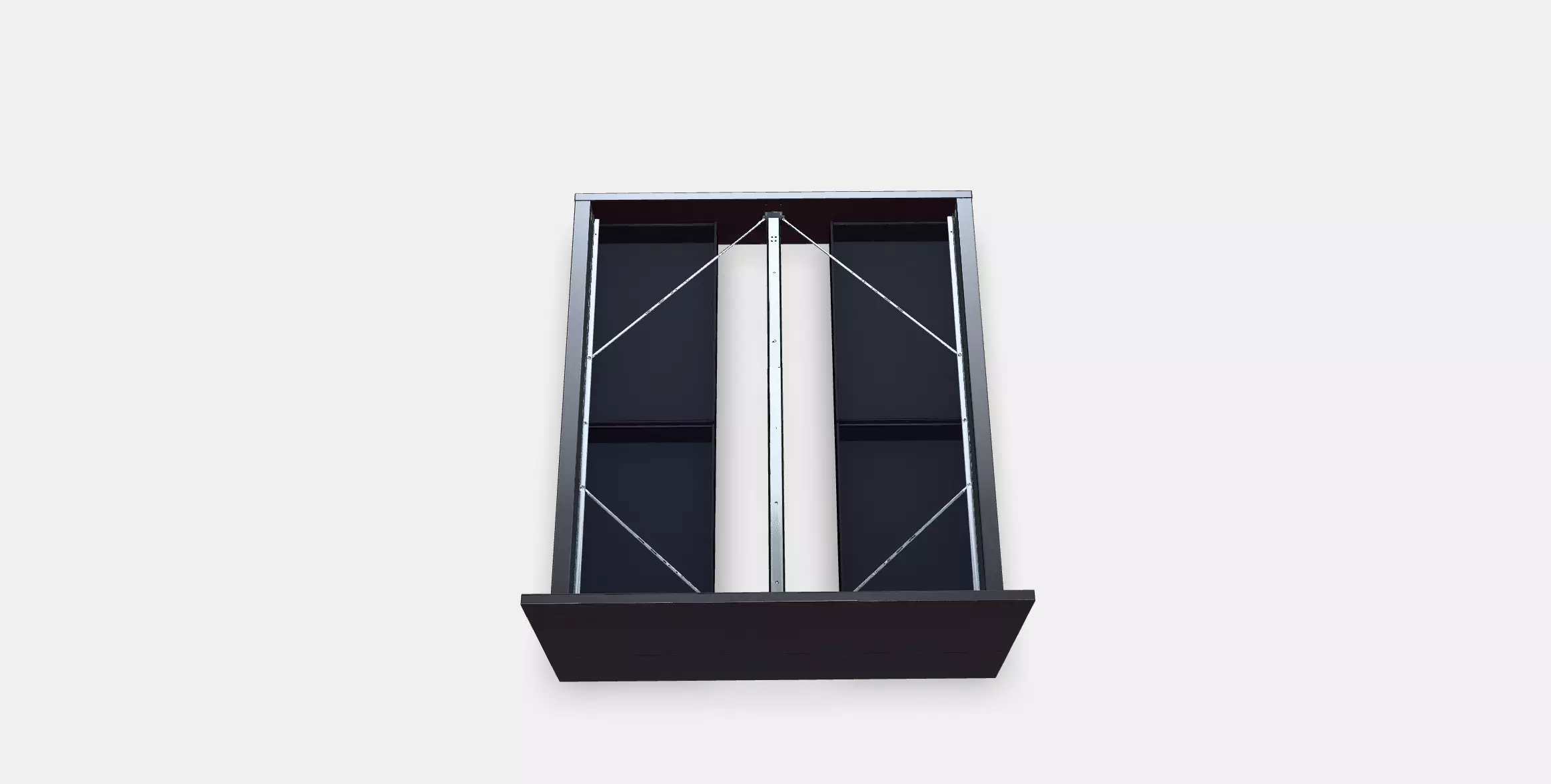 MALM Bed frame high w 4 storage boxes 13 Low-poly 3D model_0