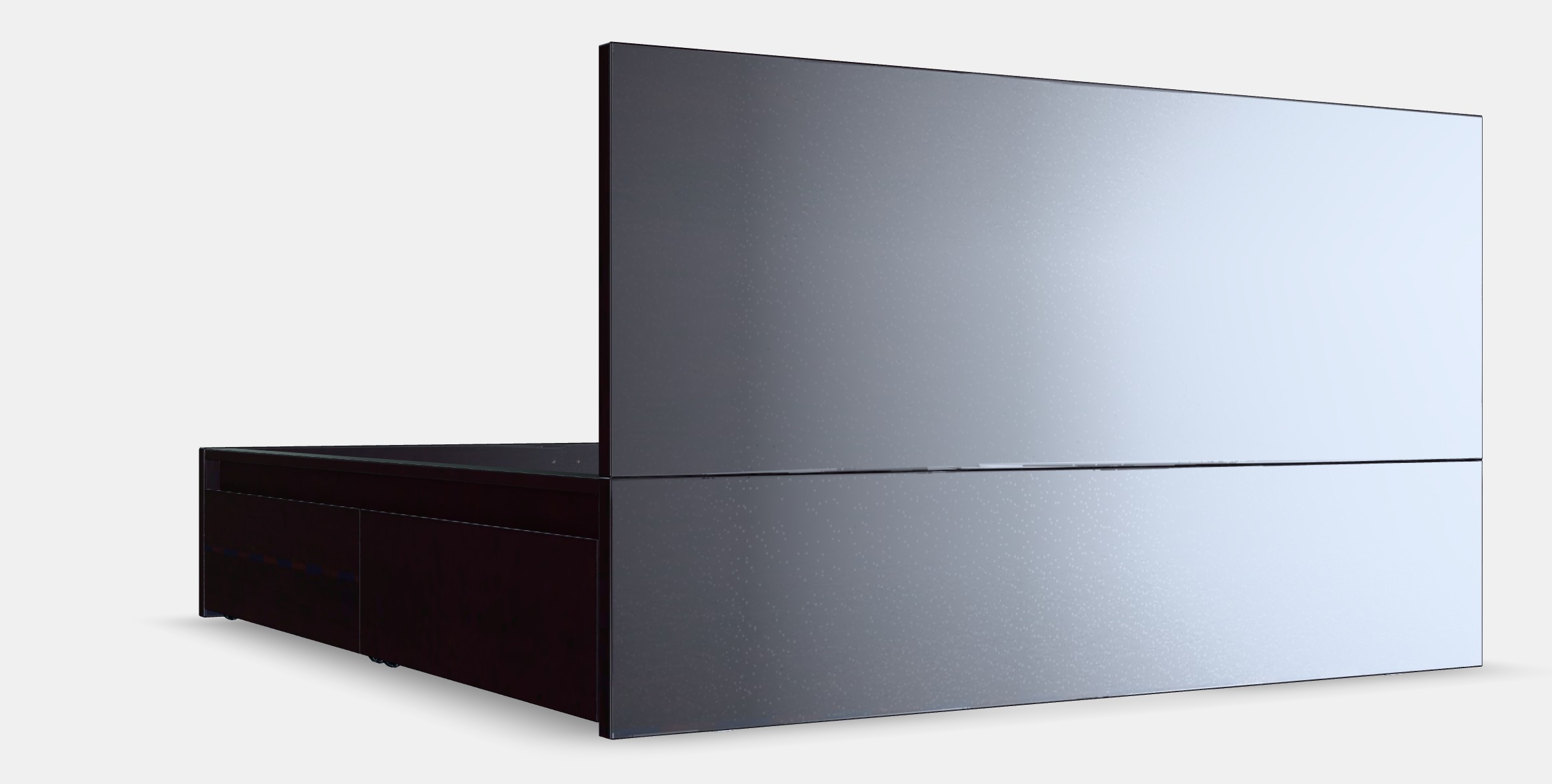 MALM Bed frame high w 4 storage boxes 13 Low-poly 3D model_3