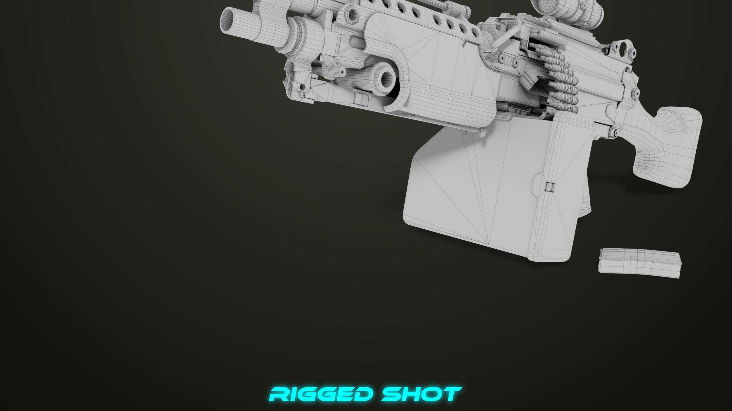 Machine Gun 12 All PBR Unity UE Textures Low-poly 3D model_40