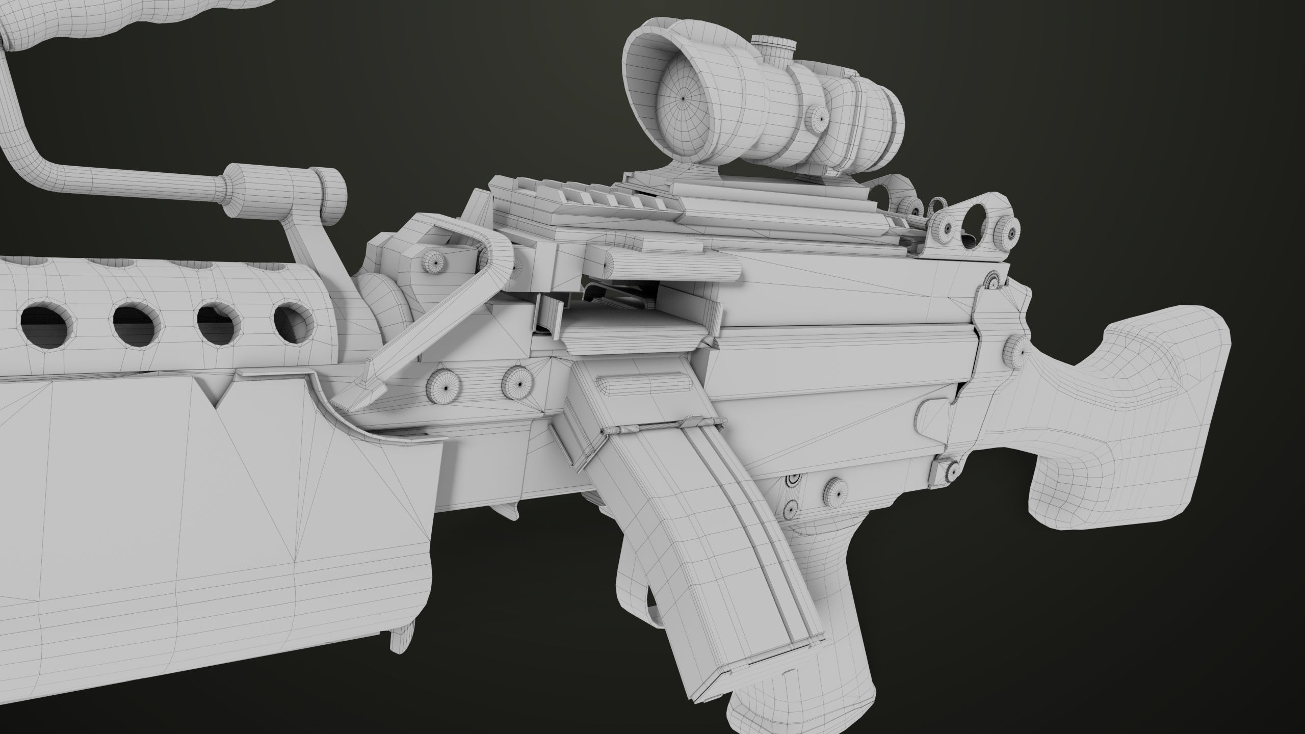Machine Gun 12 All PBR Unity UE Textures Low-poly 3D model_60