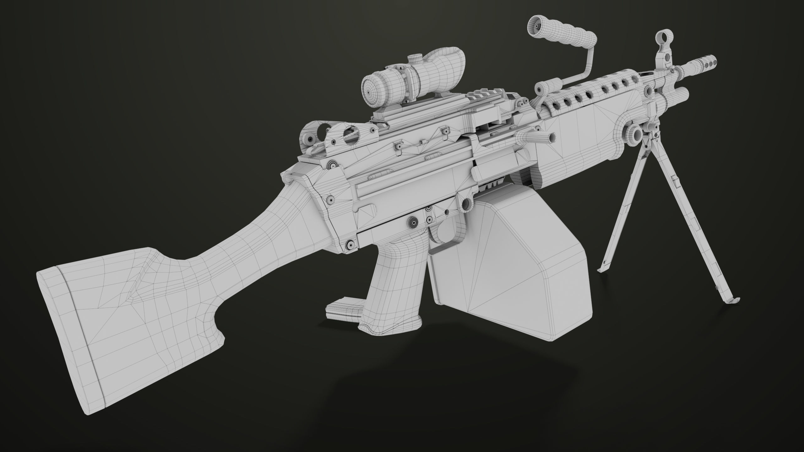 Machine Gun 12 All PBR Unity UE Textures Low-poly 3D model_35