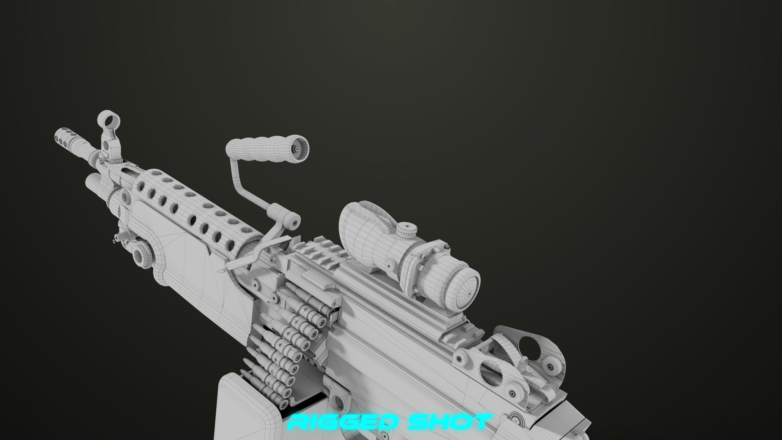 Machine Gun 12 All PBR Unity UE Textures Low-poly 3D model_43