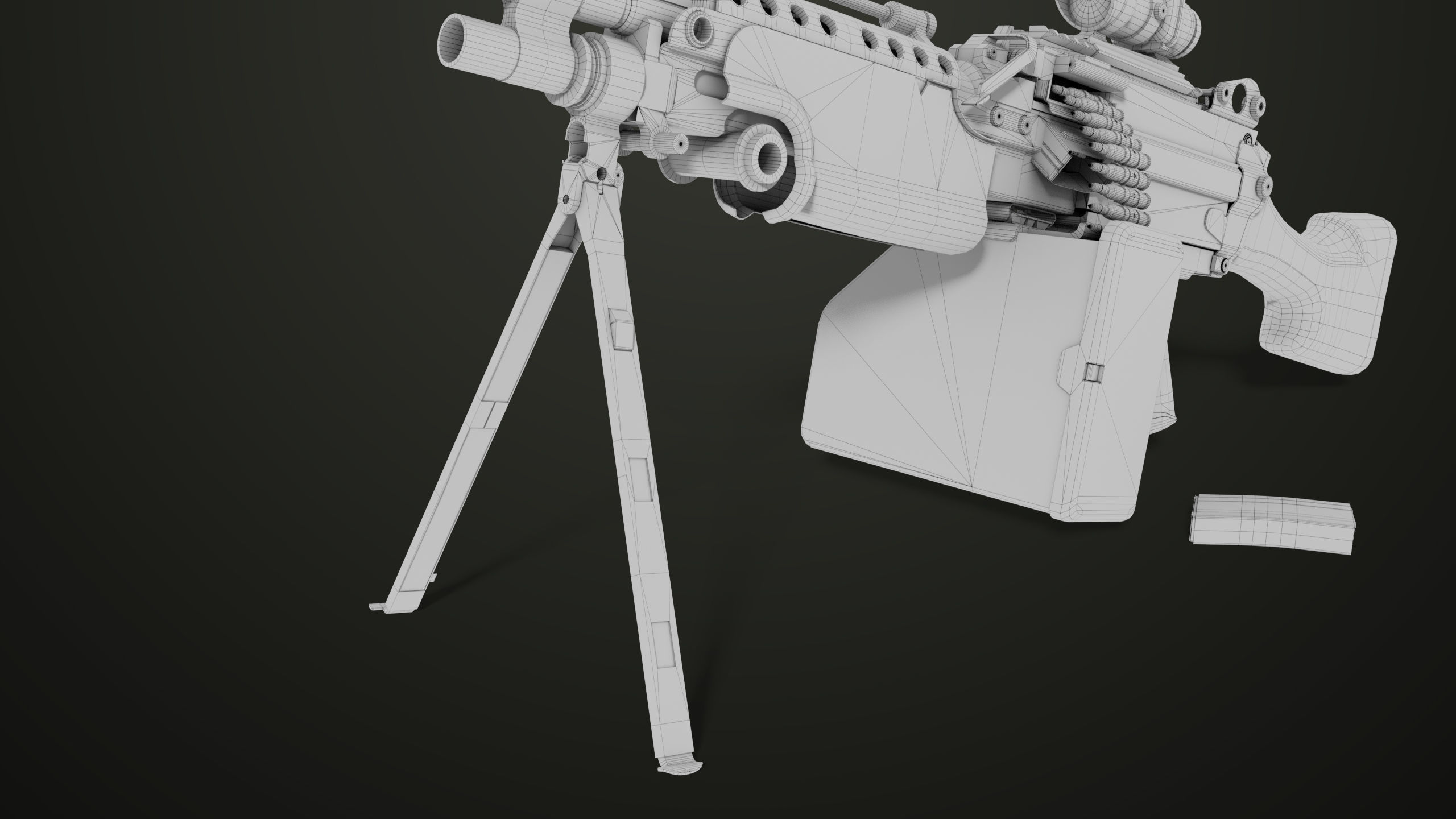 Machine Gun 12 All PBR Unity UE Textures Low-poly 3D model_38