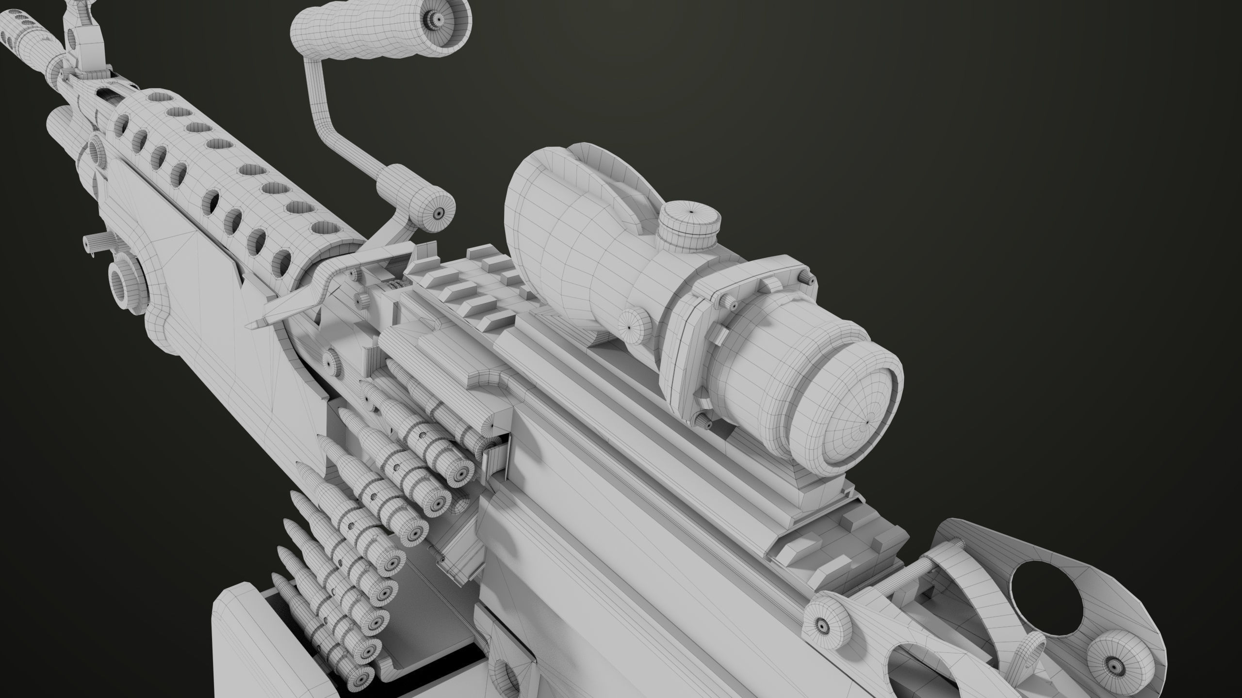 Machine Gun 12 All PBR Unity UE Textures Low-poly 3D model_49